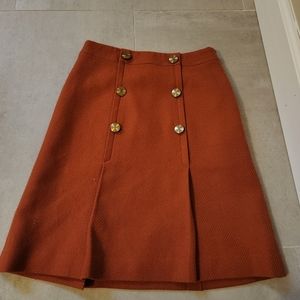 Orange A-Line Skirt w/ Gold Buttons Euro 36/USA 4